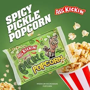 Spicy Pickle Microwave Popcorn Bags - 6 Pack - Ultimate Spicy Pickle Gourmet Popcorn Gift - Makes a Great Movie Theater Popcorn or Snack Food for Movie Night (6) Crispy Crunchy