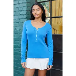 John Galt Women's Electric Blue Zelly Long Sleeve Top