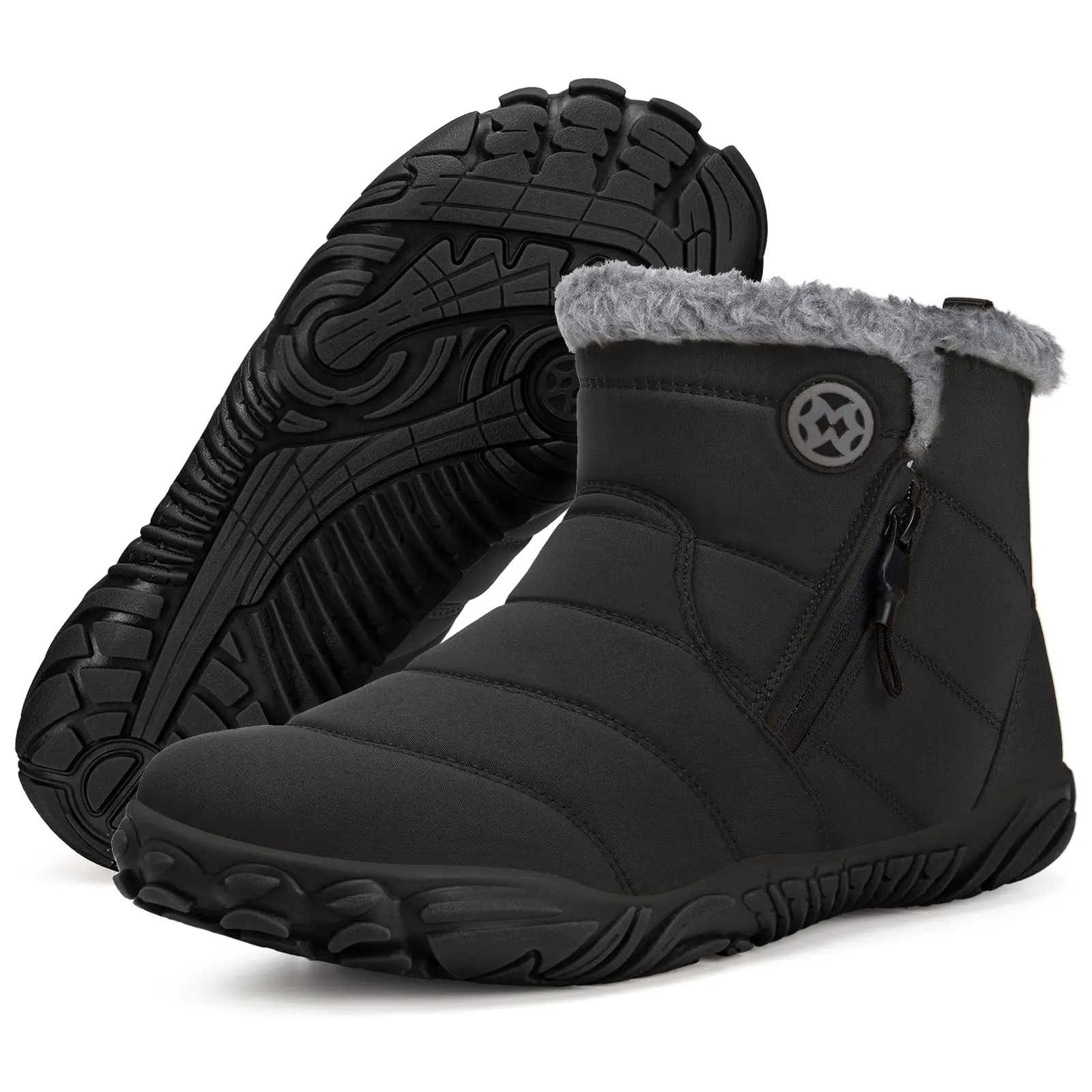 Women's and Men's Barefoot Chelsea Boots for Winter Snow Warm Ankle Booties Wide Toe Box Zero Drop Sole Footwear Walking Shoes winter snow