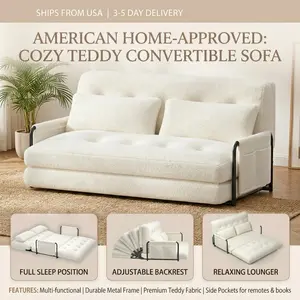 【Adjustable Sofa】Mr IRONSTONE Adjustable Floor Sofa Couch with Adjustable Backrest, Multi-Functional Bean Bag Bed with  2 Pillows, Foldable Lazy Sofa Sleeper Bed with Armrest, Versatile Floor Seating for Reading, Beige, Double