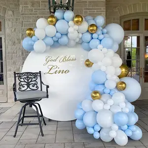 Baby Blue Balloon Arch Kit - Boy Baby Shower Balloon Garland Kit Metallic Backdrop