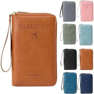 RFID Passport Holder for Wallet,RFID Blocking Document Organizer Clutch Bag, Credit Cards Case Cover Travel Wallet