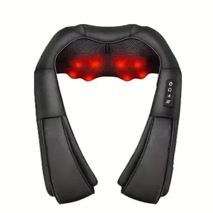[Electric Heating Massage Device] 1pc Deep Kneading Electric Massager - Adjustable Speed, Heat, and Rotary Function for Neck, Shoulders, Back, Waist, and Muscles - 110-130V US Plug