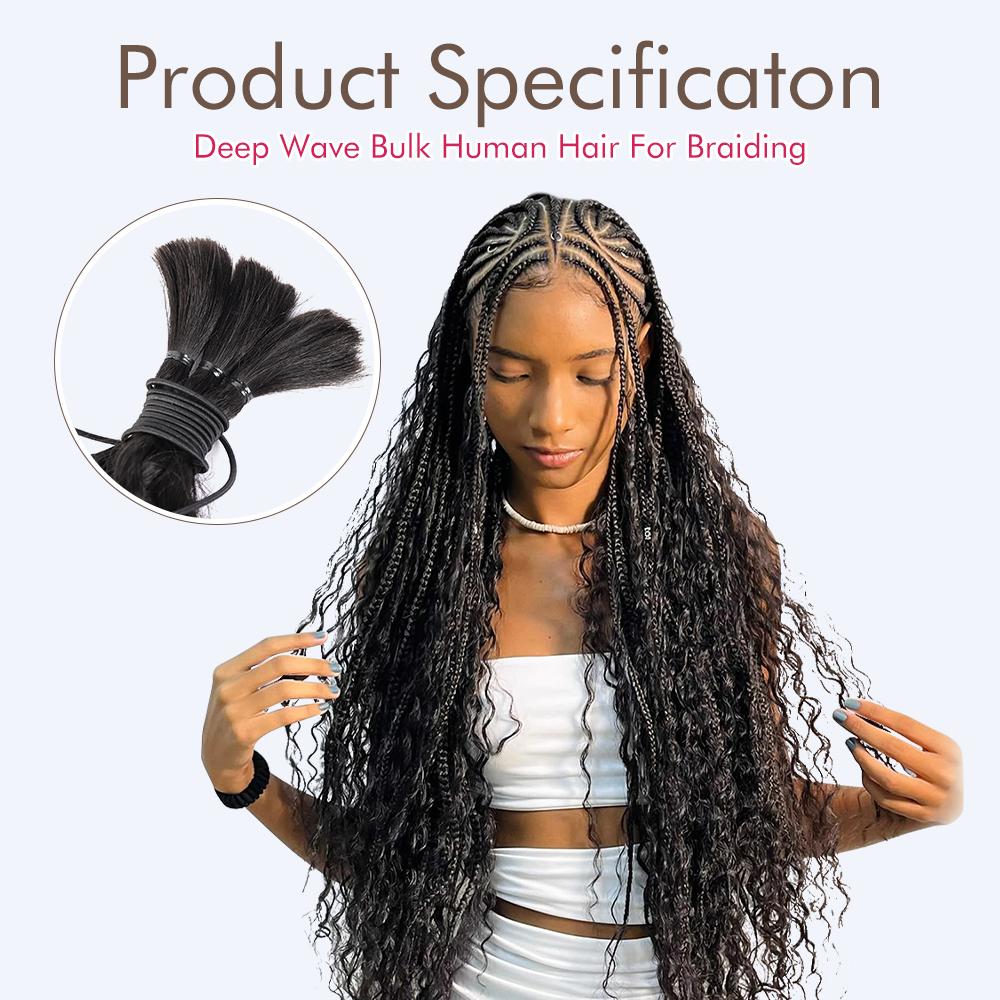 P4/27 Human Hair Braiding Hair Honey Blonde Deep Wave Bulk Human Hair for Braiding Highlight Ombre Brown Curly Bulk Human Hair for Boho Braids SpringStatements