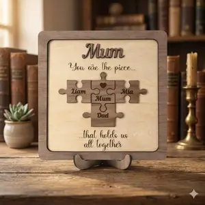 Personalized Family Puzzle Keepsake – Personalized Gift for Mom, Birthday & Mother’s Day