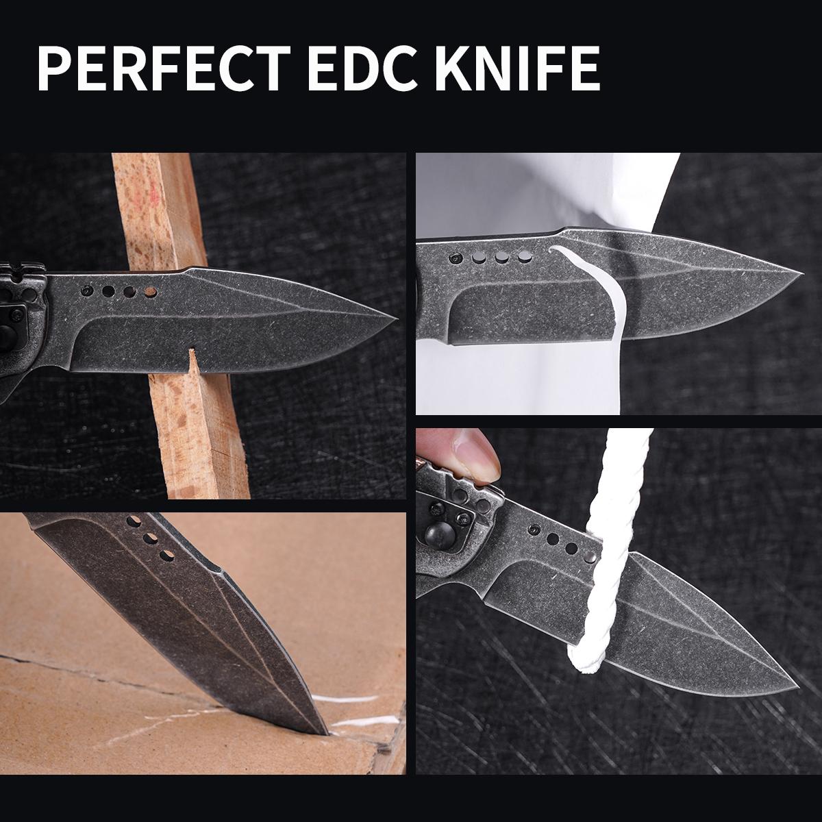 Heavy-Duty Rescue Style Folding Knife, EDC Gear for Outdoor Adventures & Everyday Carry