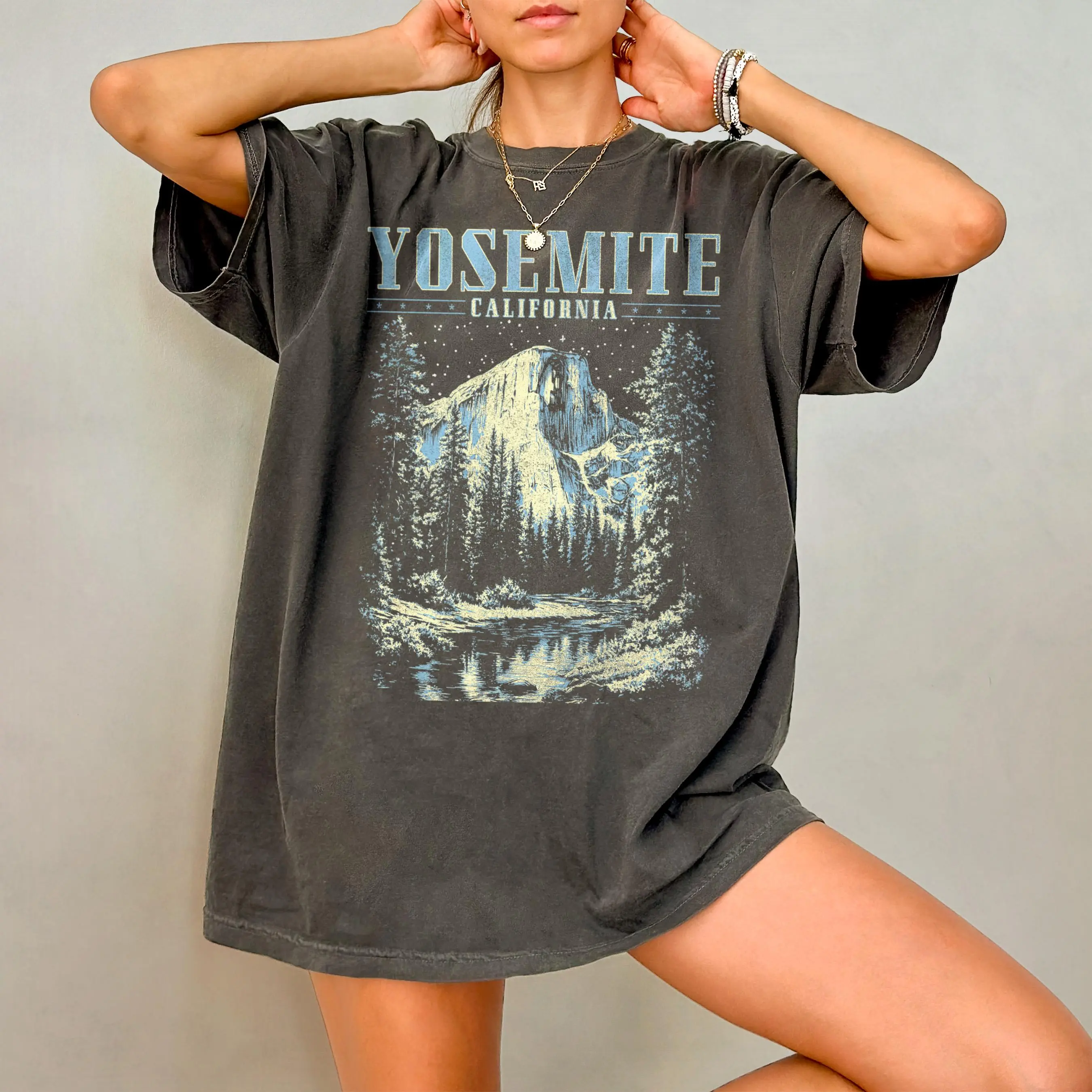 Comfort Colors Yosemite Retro T-Shirt, California Tee, Oversized National Park Shirt, Nature Graphic Tee, Rock Climbing T-Shirt