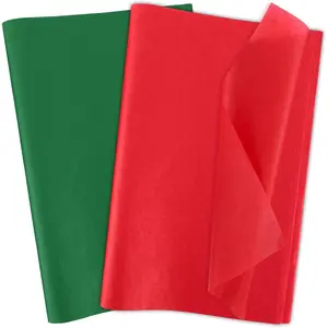100 Sheets Red and Green Tissue Paper for  Bags, 20"X14" Christmas Tissue Paper for Holiday Party  Wrapping DIY Crafts Christmas Decoration