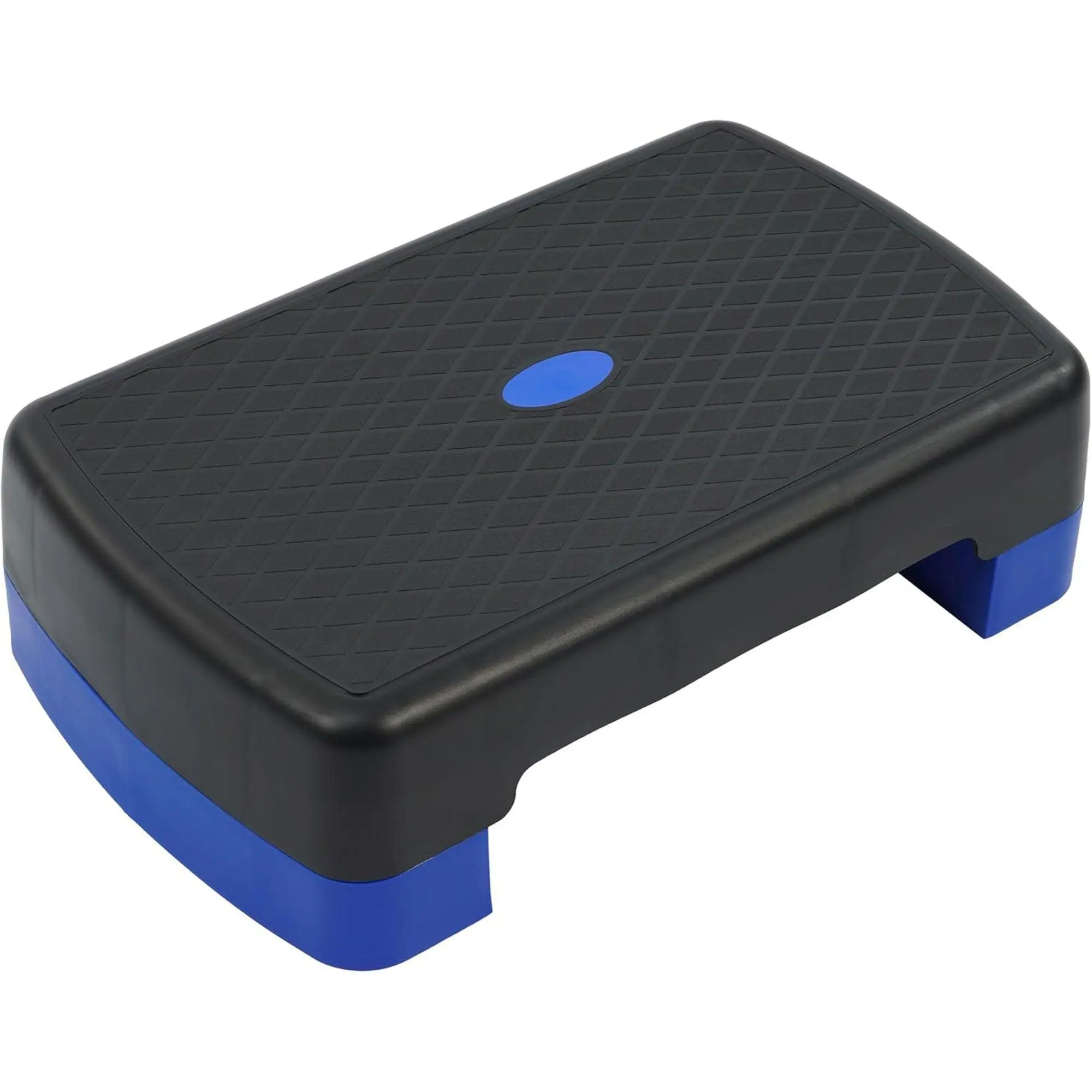 Fitvids 18" Workout Aerobic Stepper Platform with Adjustable Risers, Black/Blue Fitvids 18" Workout Aerobic Stepper Platform with Adjustable Risers, Black/Blue