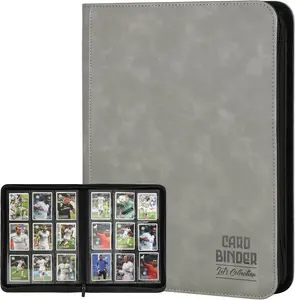 Trading Card Binder – Premium 9-Pocket Double-Sided 540 Pocket PU Card Collection Binder for MTG, TCG, Sports Cards, Game Cards – Gray Collector Album