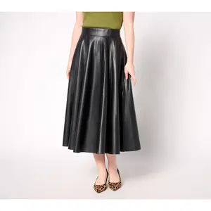 Carla Rockmore Collection Regular Faux Leather Circle Skirt