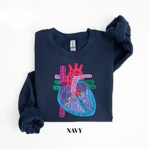 Gildan Heart Anatomy Sweatshirt, Anatomical Cardiac Crewneck for Nurses, Cardiologist & Nursing School Students, Medical Study Outfit, Healthcare Gift