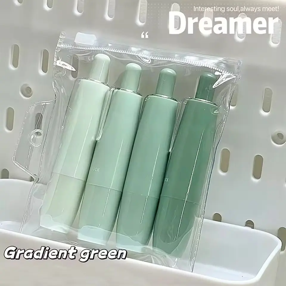4PCS Set Gradient Color Tape Set, Tape Runner Dispenser, Double-Sided Adhesive Dots & Glue Pen, Strong Permanent Bonding for Scrapbooking, Card Making, Crafts, Multifunctional Stationery Office Supplies, Office & Home Use