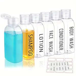 4-Piece Leakproof Travel Bottles Set, 3.4oz Transparent Pet Plastic with Flip Lid, Reusable for Shampoo, Conditioner, Lotion, Portable Cosmetic Containers