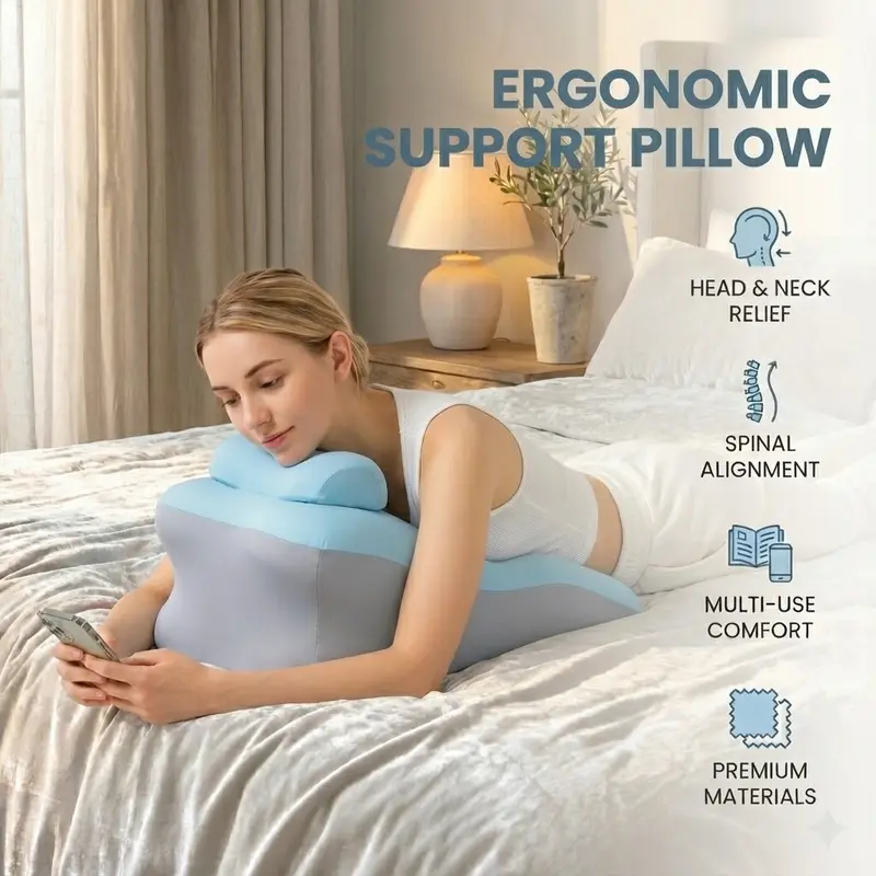 Memory Foam Pillow, Ergonomic Design, Versatile Used， for Neck, Back and Leg Support, Suitable for Face-Down Reading , Soft and Comfortable Fabric, Multi-Purpose, Removable, SleepingPillow Home, Sofa,Living Room,Bed,Valentine's Day