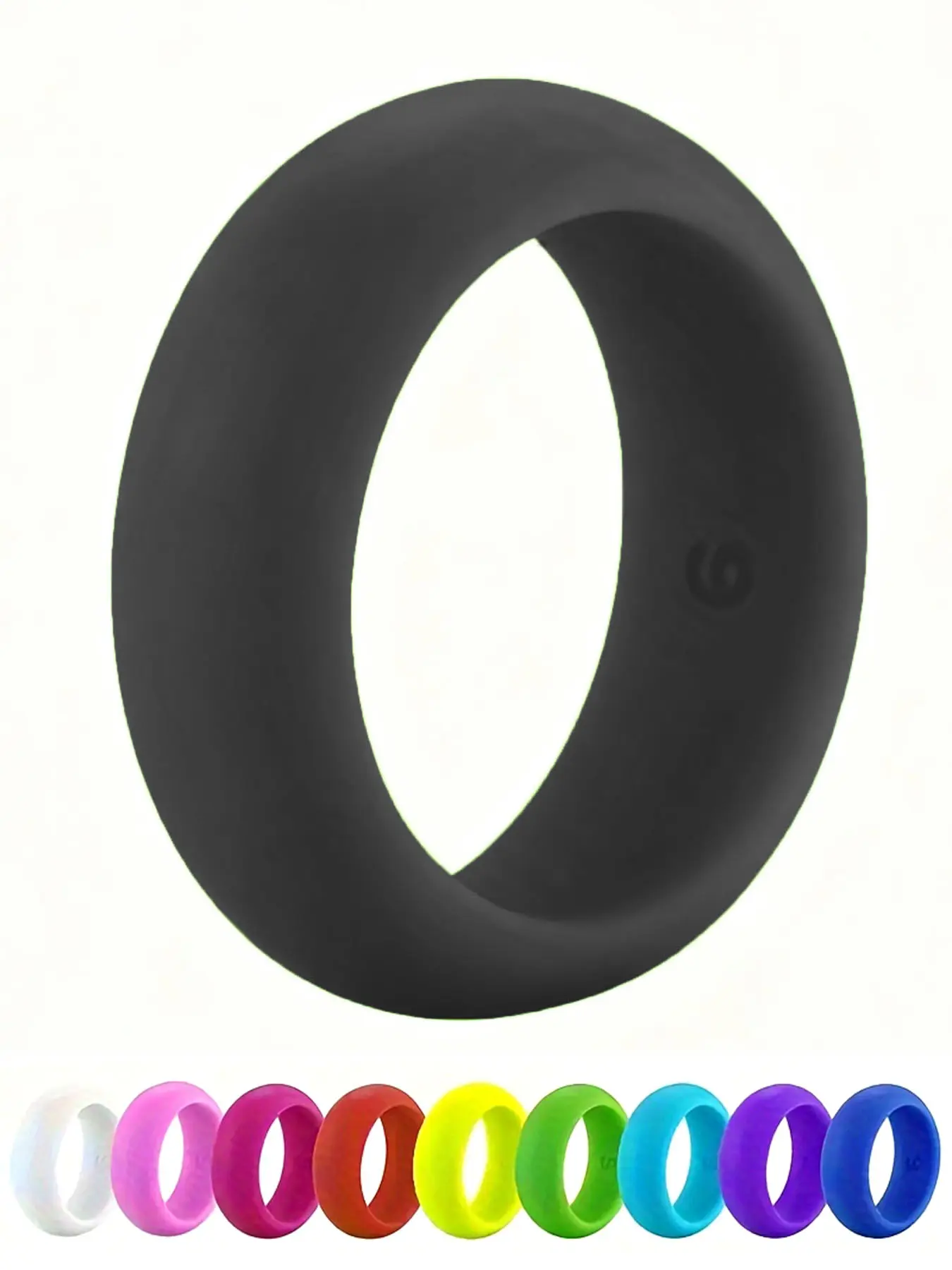 1pc Fashionable Colorful Silicone Jewelry Wedding Ring Unisex Finger Ring  Hypoallergenic Soft Comfortable Daily Wear Active Sports Cycling Running