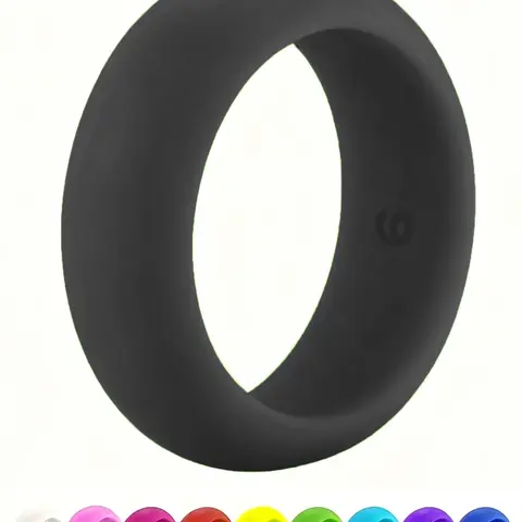 1pc Fashionable Colorful Silicone Jewelry Wedding Ring Unisex Finger Ring  Hypoallergenic Soft Comfortable Daily Wear Active Sports Cycling Running