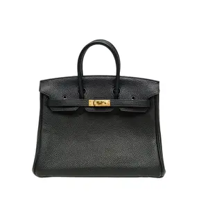 Pre-owned HERMÈS 【Alea】HERMES Birkin 25 Noir(89) Togo Leather Stamp D,2019