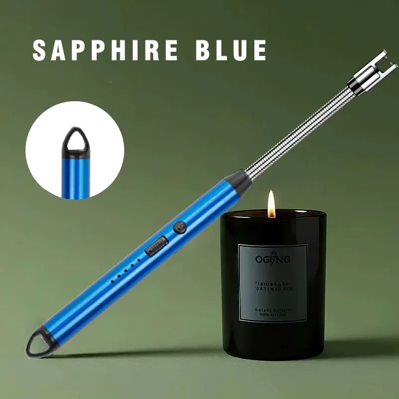 Multi-Functional Sapphire Blue Torch Top Pocket Pistol Pulse Igniter - Home Use Kitchen Utensil, Aromatherapy Candle & Outdoor Charcoal Grill Tool, Thoughtful Kid-to-Mom Gift