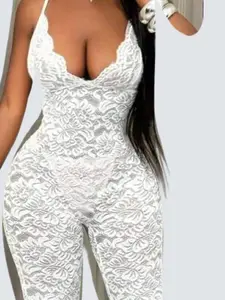 LACE BACKLESS CROSS STRAP BODYSUIT