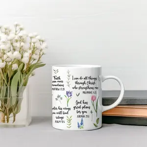 Bible Verse Mug â€“ Christian Coffee Cup, Inspirational Scripture Gift for Her or Him 11oz 15oz - god10186