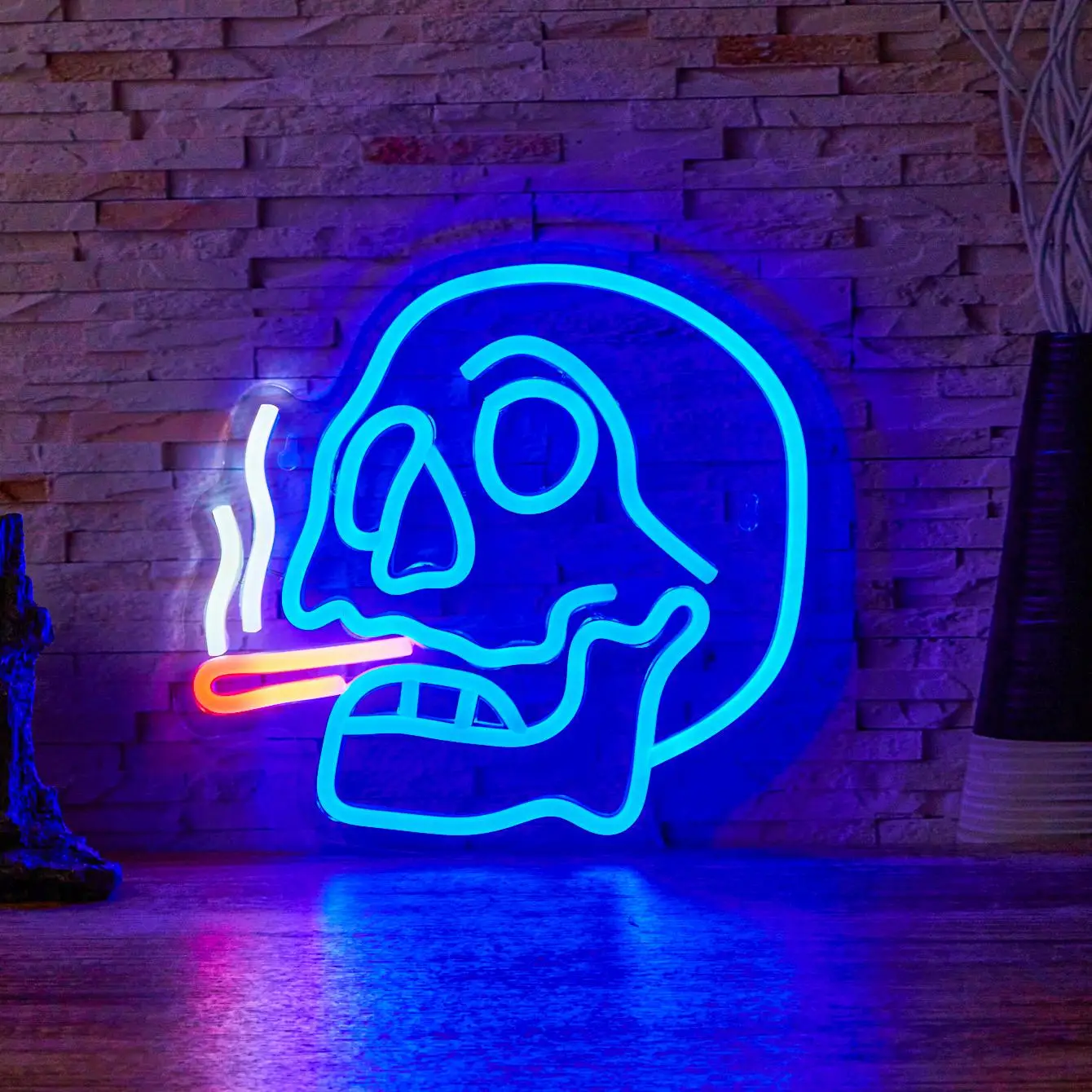 Skull Design LED Neon Light, USB Powered Creative Desktop Neon Sign, Decorative LED Neon Light For Home & Party Decor, Summer Essentials