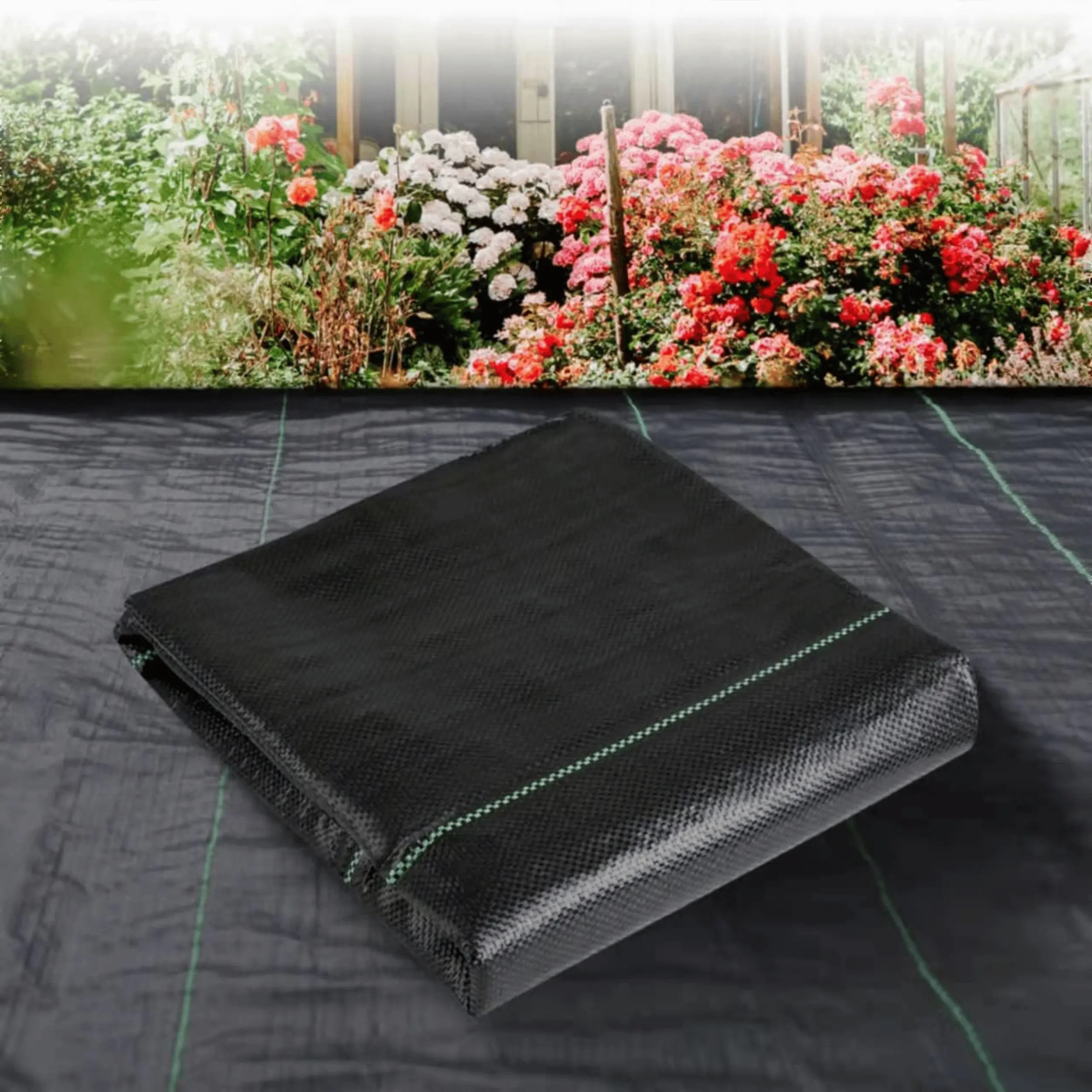 Heavy Duty Weed Barrier Fabric 3x50FT Woven Landscape Ground Cover Mat for Garden Weed Control, Commercial Geotextile Fabric for Driveway, Landscaping, Pathways & Underlayment Protection