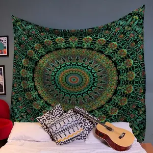 Bohemian Mandala Tapestry Lightweight Polyester Fiber Wall Hanging for Bedroom Living Room Office Decor Includes Easy Install Kit Wall Tapestries