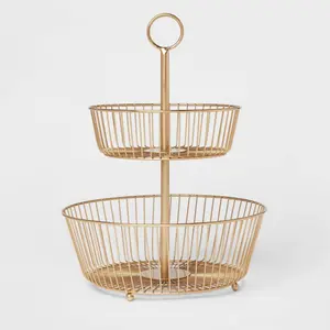 Delavan Collection Metal Wire Fruit Basket Gold - Threshold