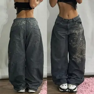 Streetwear New Fashion Oversized Print Baggy Jeans Y2K Harajuku Hip-Hop Vintage Pop Gothic High-Waist Wide-Leg Pants Trousers