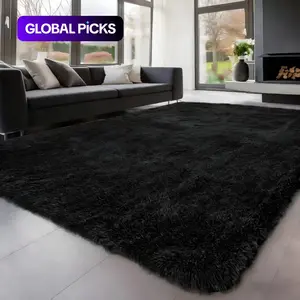 Modern Long Shag Rug, Modern Shaggy Rug, Fluffy Area Rug, Soft Fluffy Rugs, Shaggy Area Rugs, Furry Floor Rugs, Polyester Fiber Rectangular Carpet for Living Room & Bedroom, Home Use, Multiple Sizes Available #GLOBAL PICKS