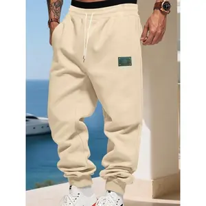 Men's Winter Fleece Lined Jogger Pants, Loose Fit Trendy Casual Sportswear, Warm Comfortable Sweatpants for Cold Weather