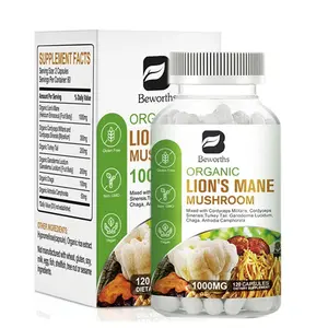 Organic Mushroom Supplement Lions Mane, Cordyceps, Reishi Brain Memory Support