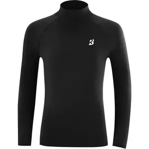 Boys Girls Compression Shirts Youth Long Sleeve Athletic Undershirt Mock Neck for Football Baseball Basketball