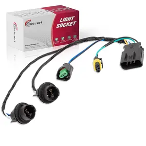 Headlight Wiring Harness Fit for Chevrolet Silverado 1500 2500HD 3500HD 2008-2014 Headlamp Wire Harness Front Light Bulb Socket Replace OE 645-745 15841609 25962806
