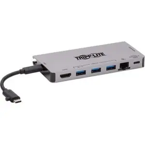 Tripp Lite U442-DOCK5D-GY USB-C Dock with Detachable Cord 4K HDMI 3x USB-A Ports, Gbe, SD Card Reader & 100W PD 3.0