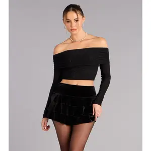 Shimmer Ease Off-The-Shoulder Top