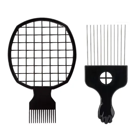Black Male Curly & Thick Hair Styling Tool Set - Upgraded 2-Piece Durable ABS/Metal Twist Brush, Sponge Brush, Detangling Comb with Grip Handle for Retwisting, Long-Lasting Hair Styling Accessories