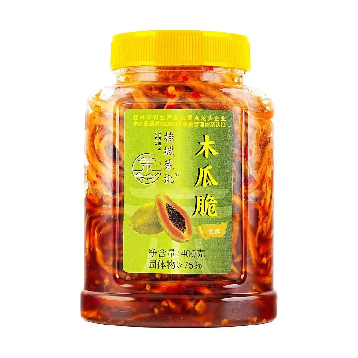 GUI CHENG RONG JI Spicy Shredded Papaya 400g - Authentic Guangxi Specialty Pickled Vegetable Snack, Perfect with Congee and Rice GUI CHENG RONG JI Spicy Shredded Papaya 400g - Authentic Guangxi Specialty Pickled Vegetable Snack, Perfect with Congee and Rice