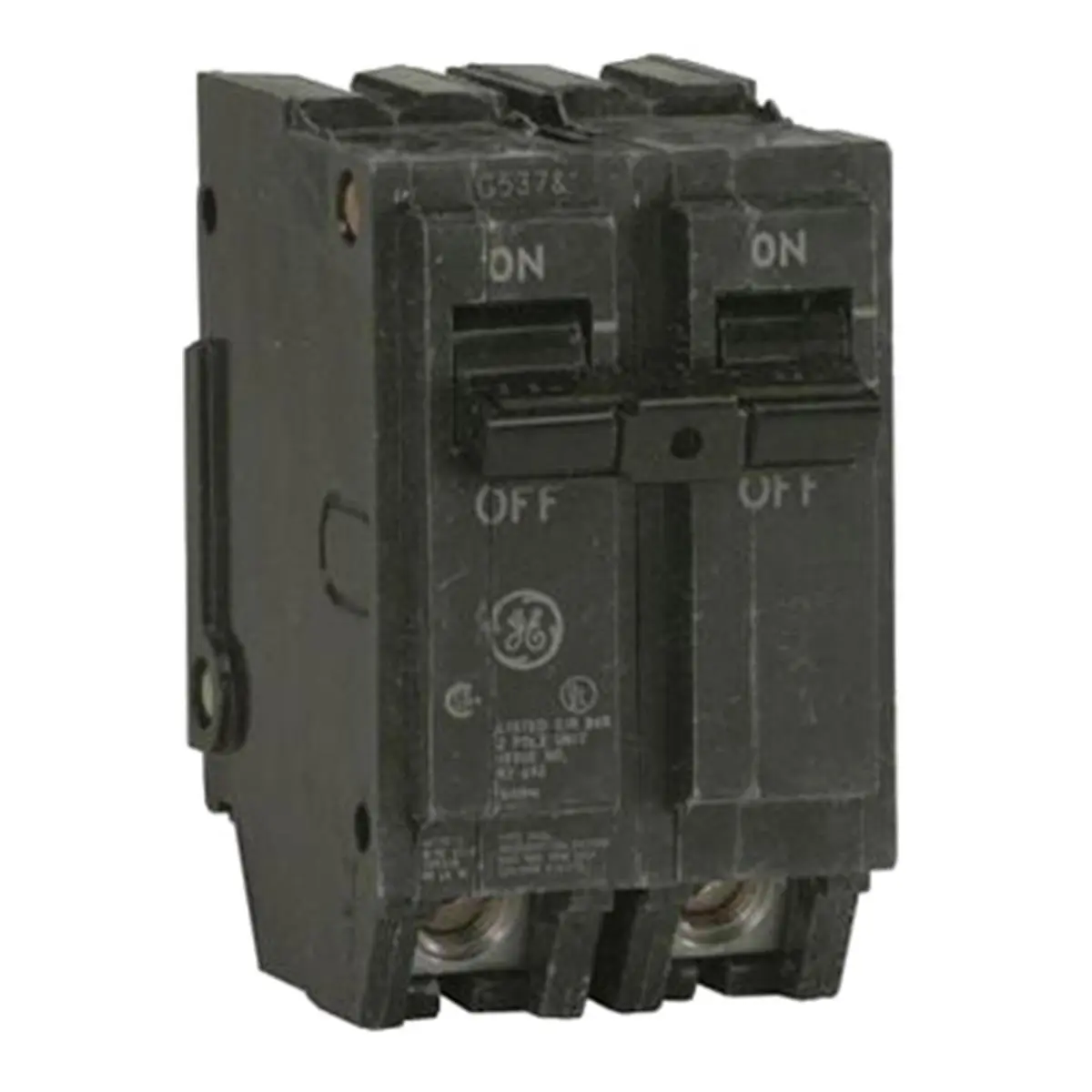 Ge Energy Industrial Solutions THQL21100P 2-Pole 100A Rectangular Circuit Breaker - Tin Plated Contacts, Copper Stab, AC Power Supply - for 120/240V Gold Load Centers, Home Appliance, Single Unit Part/Accessory
