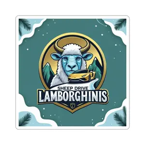 Sheep Drive Lamborghinis Sticker - Cute Animal Vinyl Decal, Car Laptop Water Bottle Decor, Farm Animal Gift, Funny Bumper Sticker, Animal