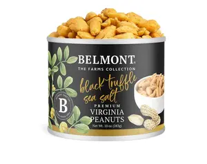 BELMONT Gourmet Peanuts - Black Truffle Sea Salt, Chesapeake Bay Spice, Chocolate Covered - Traditional Snack dried nut