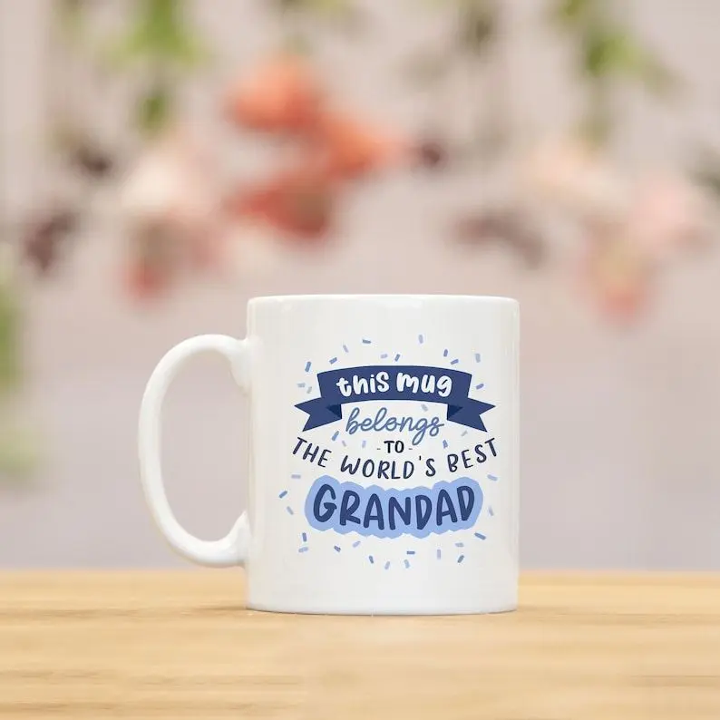 World's Best Grandad Mug, I love you gift, grandpa mug, gifts for grandad, gifts for him, blue grandchild funny mug gift, birthday