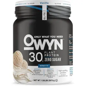 TDOwyn Only What You Need Pro Elite High Protein Powder, 30g Vegan Protein for Workout Recovery, Delicious Smooth Taste, Zero Sugar, Low Net Carbs, Vanilla, 12 Servings (1.32 LB), gift for him her, idea gift, couple gift