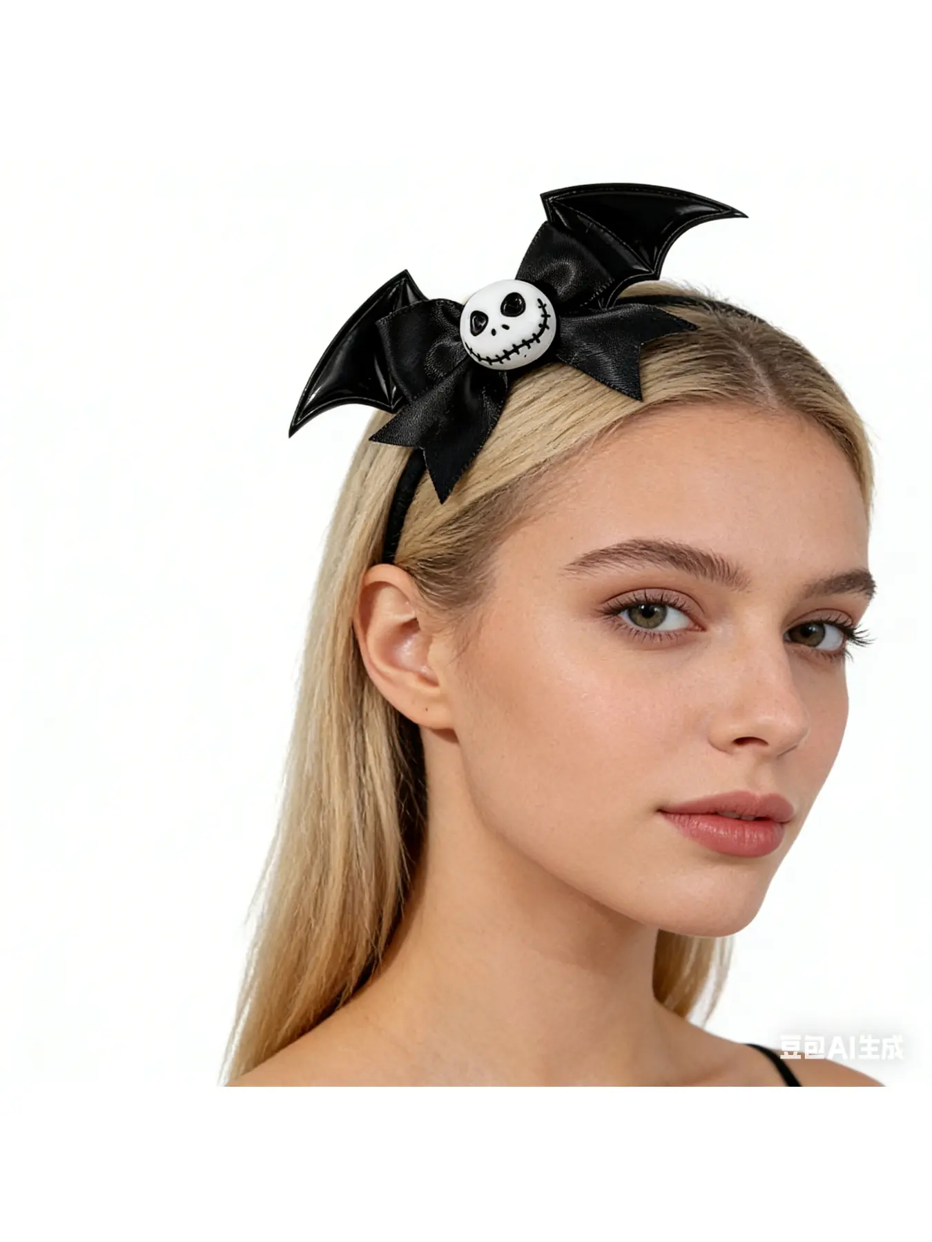 Black Bat Wing Bow Hair Clip, Cute and Playful Ghost Face Side Clip, Gothic Hair Accessory, Bows for Hair, Fashion Hair Accessories