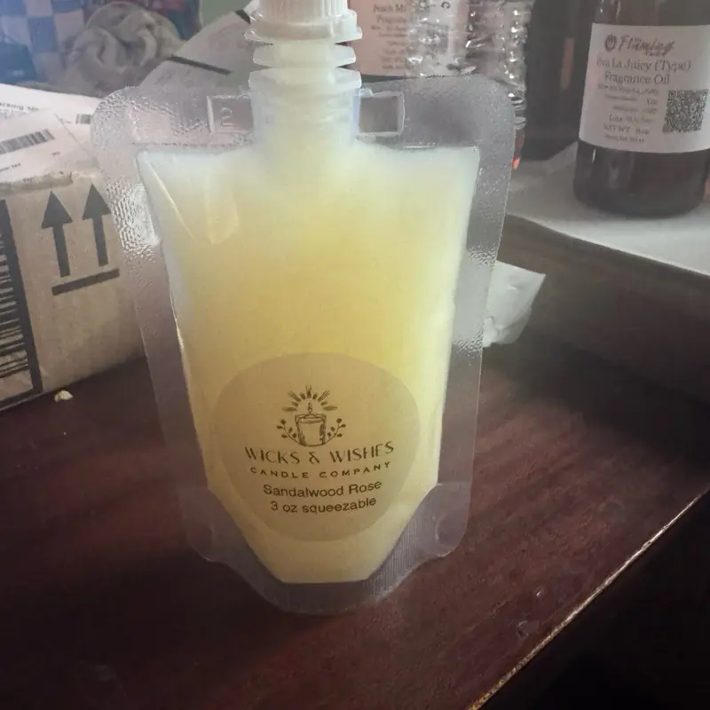 Sandalwood Rose Squeeze-Tube Candle, 3oz Soy Wax Candle for Home Decor