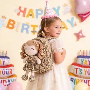 Gloveleya Princess Doll Backpack for 2-6 Year Old Girls, 2-in-1 Detachable Plushie Schoolbag, Cute Toddler Back to School Gift, Washable Soft Travel Bag