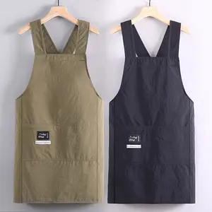 [Cross-Back Apron] New Cross-Back Sleeveless Apron Easy Home Kitchen Cooking Work Clothes Restaurant Special Waist Apron Chef