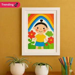 1 Piece White Kids Art Frame 13x10 Magnetic A4 Storage MDF Front Loading Holds 150-200 Artwork Couple Gift Christmas Festive Wooden Gallery Style Hanging Keyholes Flexible Orientation Trending