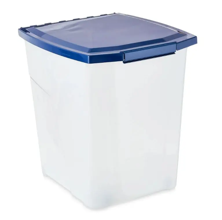 Vibrant Life Pet Food Storage Container with Locking Lid | 25 lb Airtight Bin with Wheels | Keeps Dog & Cat Food Fresh & Bug-Free